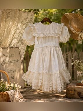 Lilo California size 6 full circle white party dress vintage